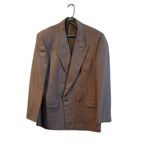 Alexandre of England Mens Double Breasted Blazer Jacket Charcoal Gray 44R
